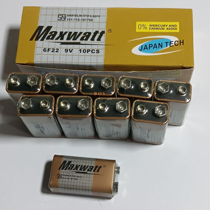 Baterai Kotak Maxwatt Batu Batre 9Volt