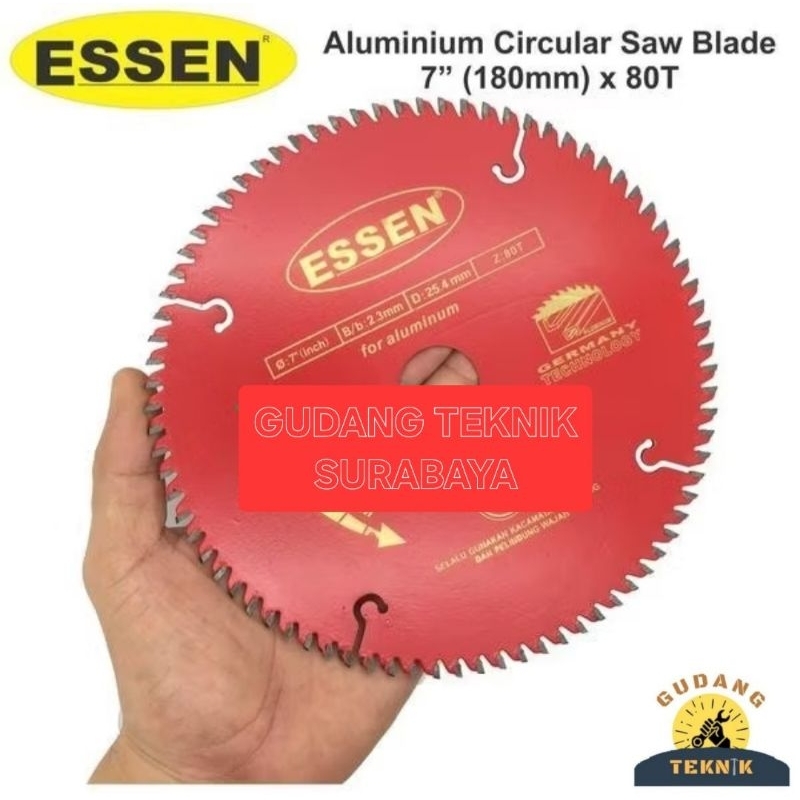 Mata Gergaji Potong Alumunium/Circular Saw Blade 7,5" x 80T ESSEN