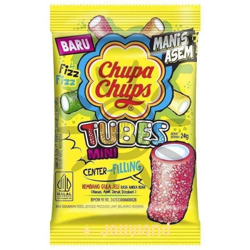 

Chupa Chups Sour Tubes 24g Permen Kembang Lunak Jeli Asam Manis Rasa Aneka Buah