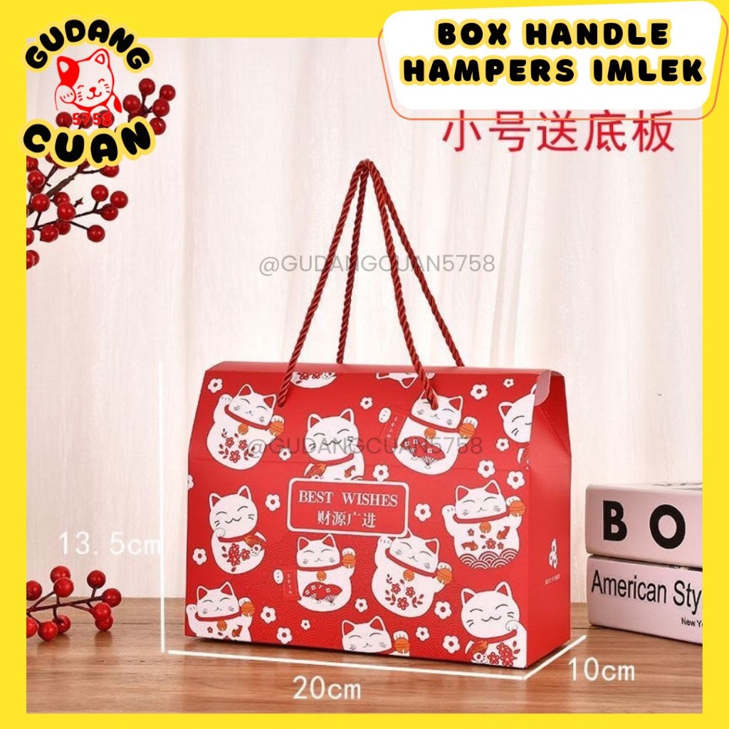 

BOX KOTAK HAMPERS IMLEK HANDLE TALI KEMASAN GOODIE BAG CHINESE NEW YEAR
