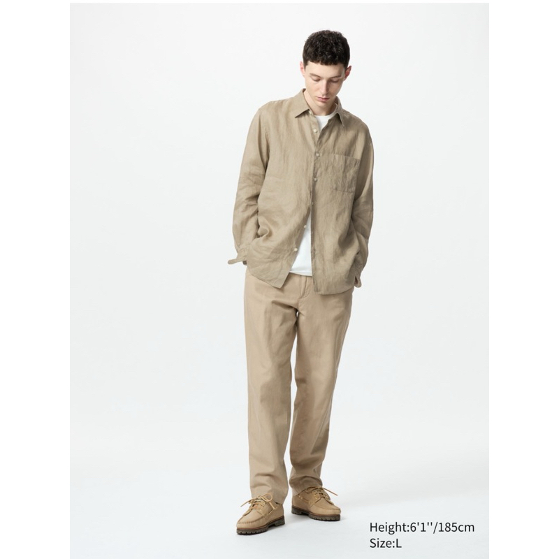MEN Celana Rileks Linen Blend UNIQLO