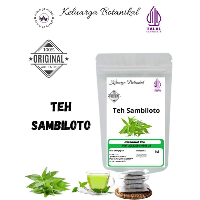 

keluarga Botanikal Teh Sambiloto isi 30 dan 20 teabag/kantong celup siap seduh | TISANE