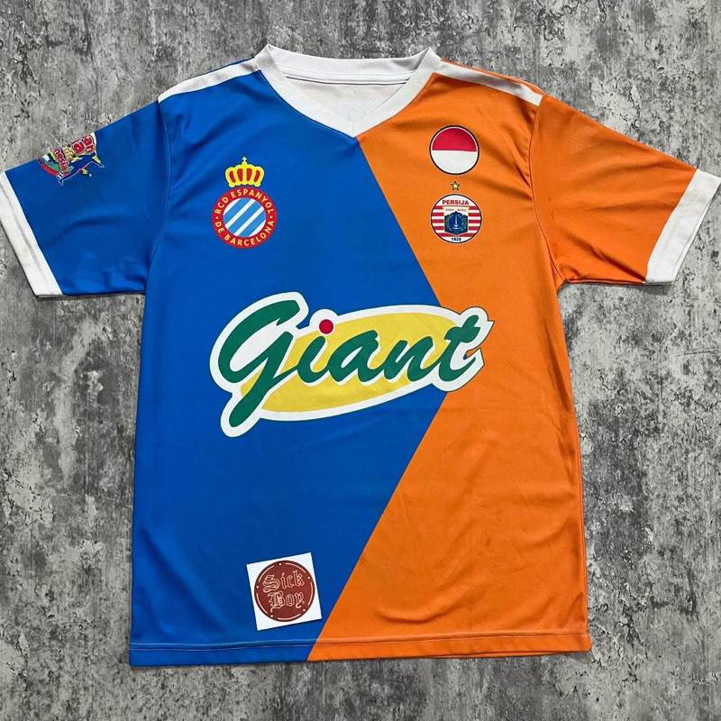 Jersey / Baju / Kaos Bola Collabs Persija Jakarta - Espanyol Limited History Orange Blue