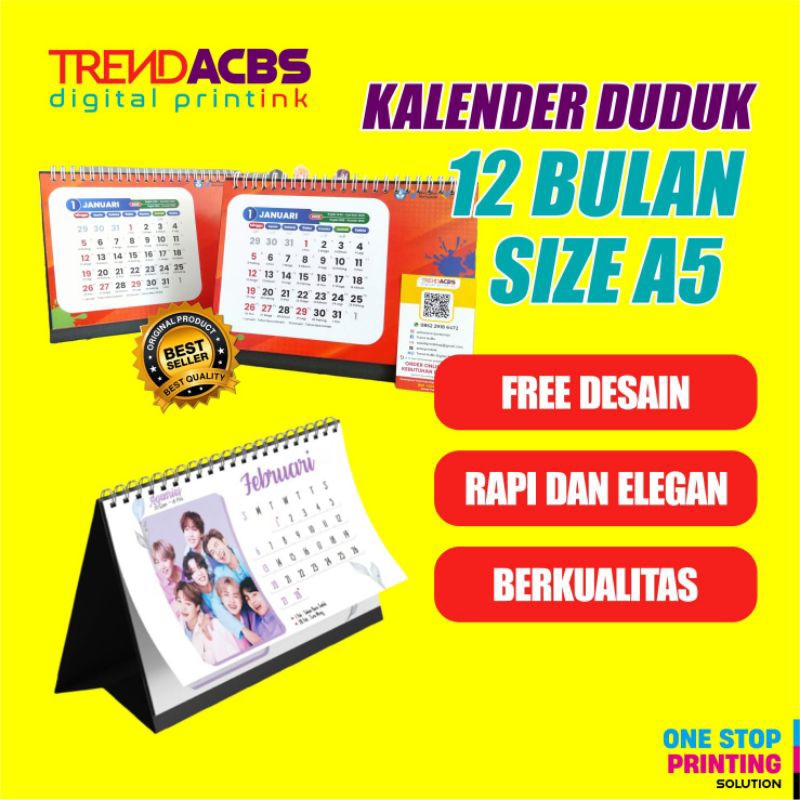 

Kalender Meja Kalender Duduk Tahunan Landscape A5 Aestethic Custom