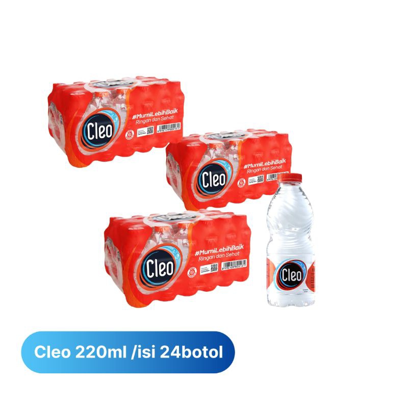 

[Dapat 3 pack] Cleo mini botol 220 ml isi 24 botol per pack