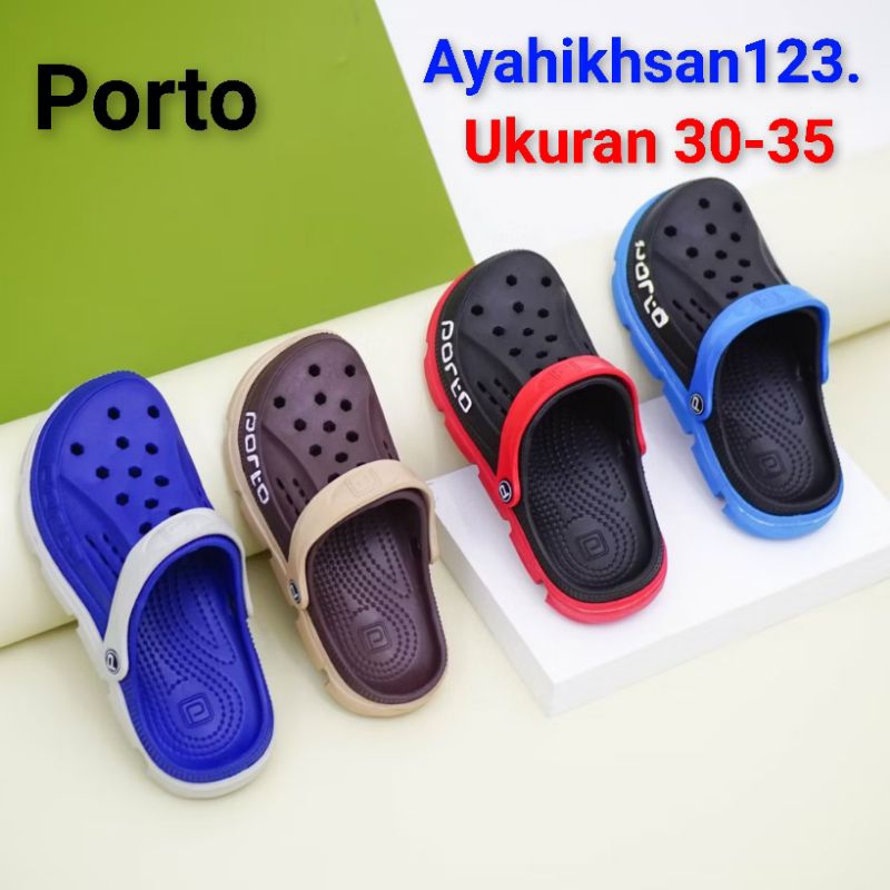 PORTO 1006B Sandal sepatu karet baim anak laki-laki ukuran 30-35