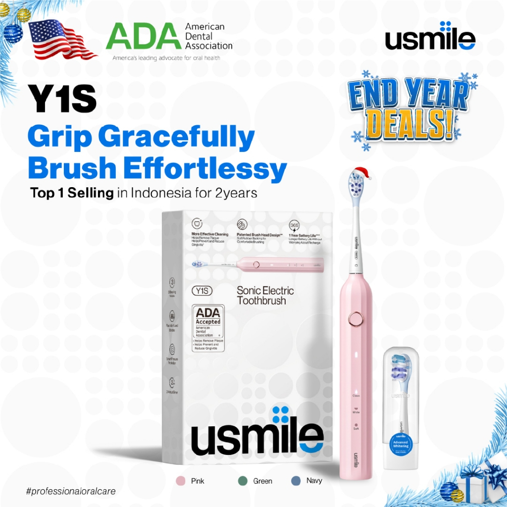 usmile Y1S Sonic Electric Toothbrush Roman Column Design Rechargeable for Beginners Sikat Gigi Elekt