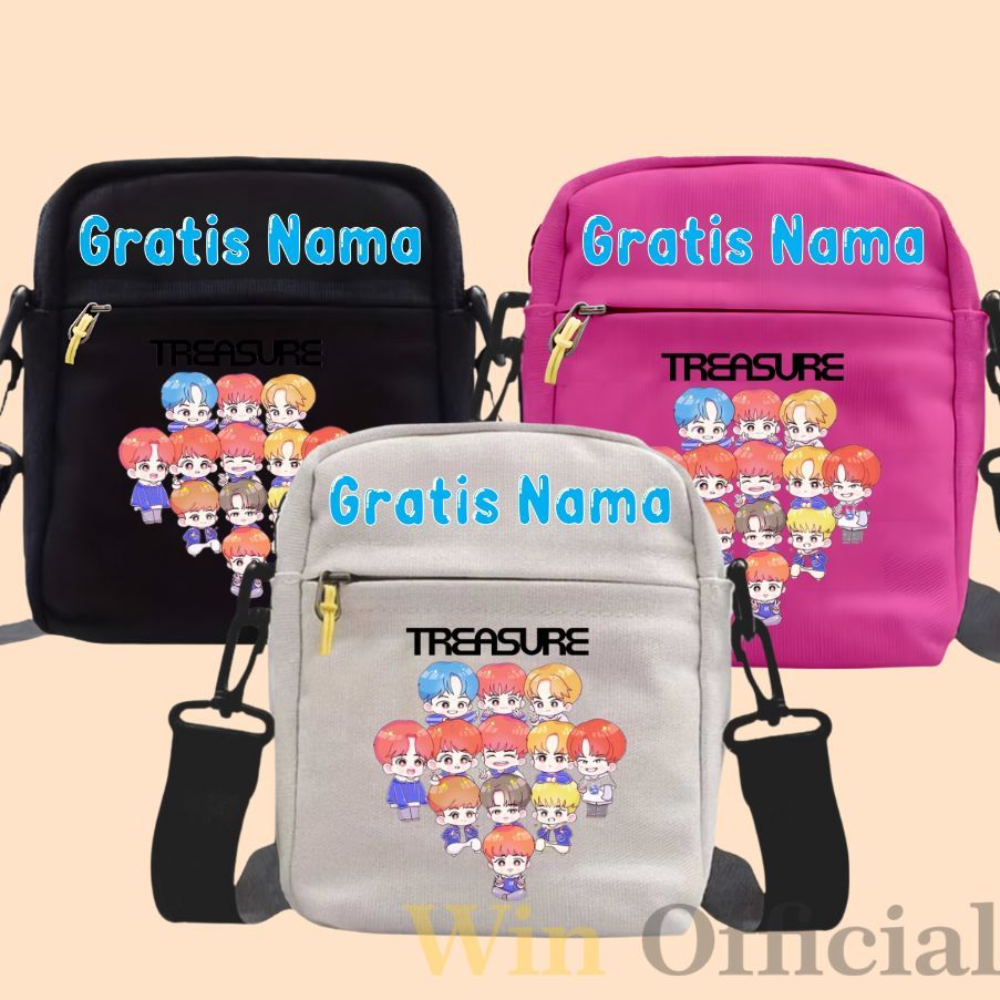 Tas Selempang Sekolah Treasure Lucu Kpop Korea Tas Serut Cowok Cewek Aesthetic
