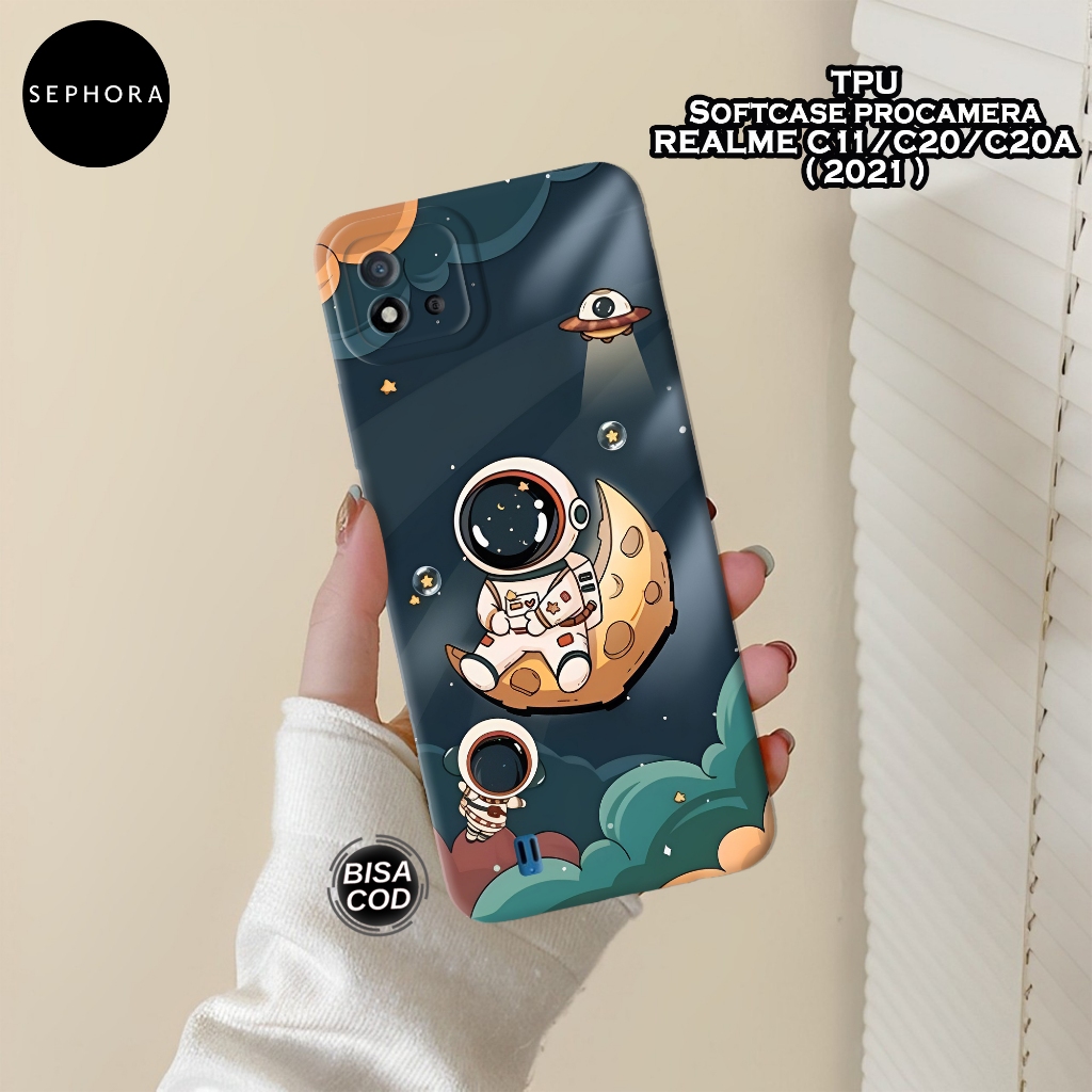 Case Realme C11/C20/C20A 2021 - Fashion Case Astronot - Softcase Realme C11/C20/C20A - Case Pro Came