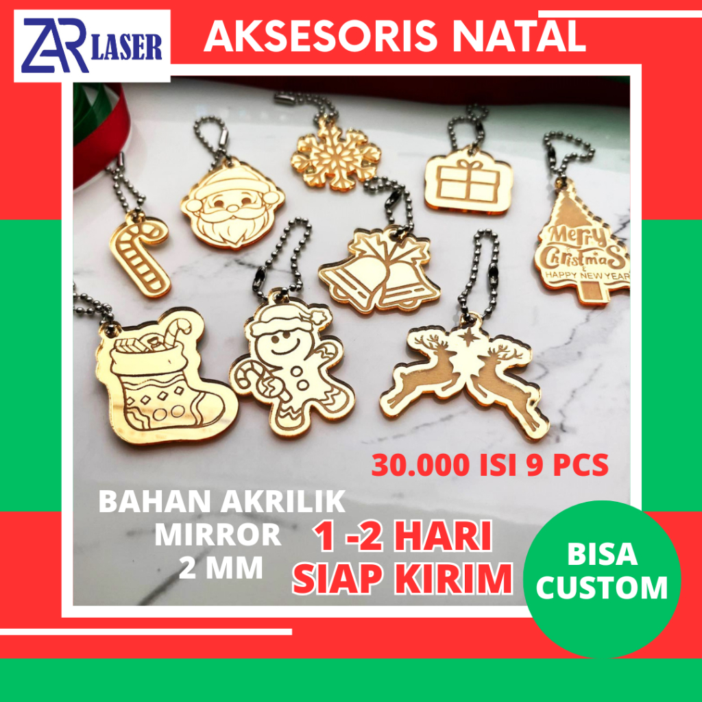 Hangtag / hang tag / Aksesoris / ornamen natal / tahun baru akrilik custom