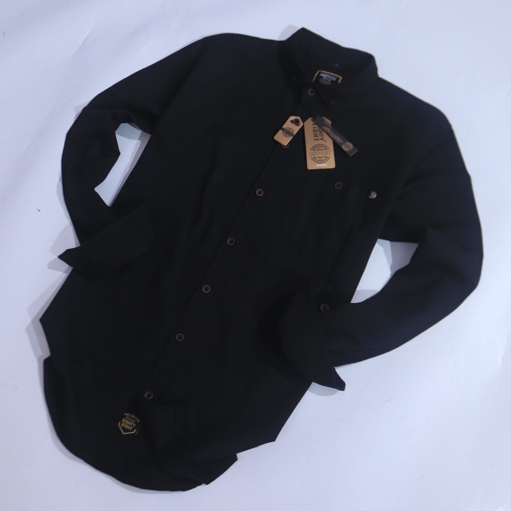 Brill Eighty Eight - Kemeja Polos Panjang Premium Black 88 P4015