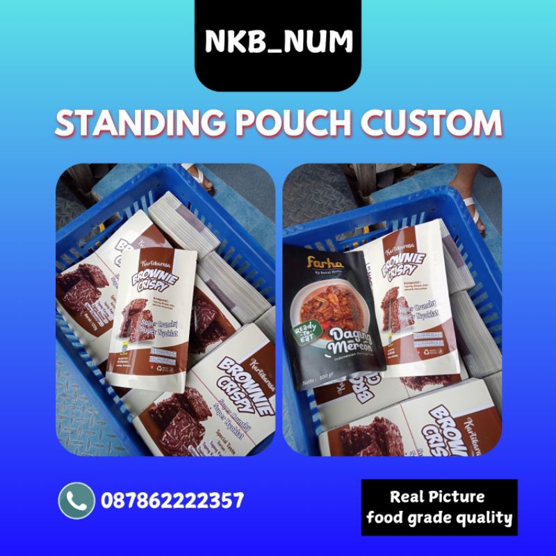 

kemasan makanan standing pouch custom