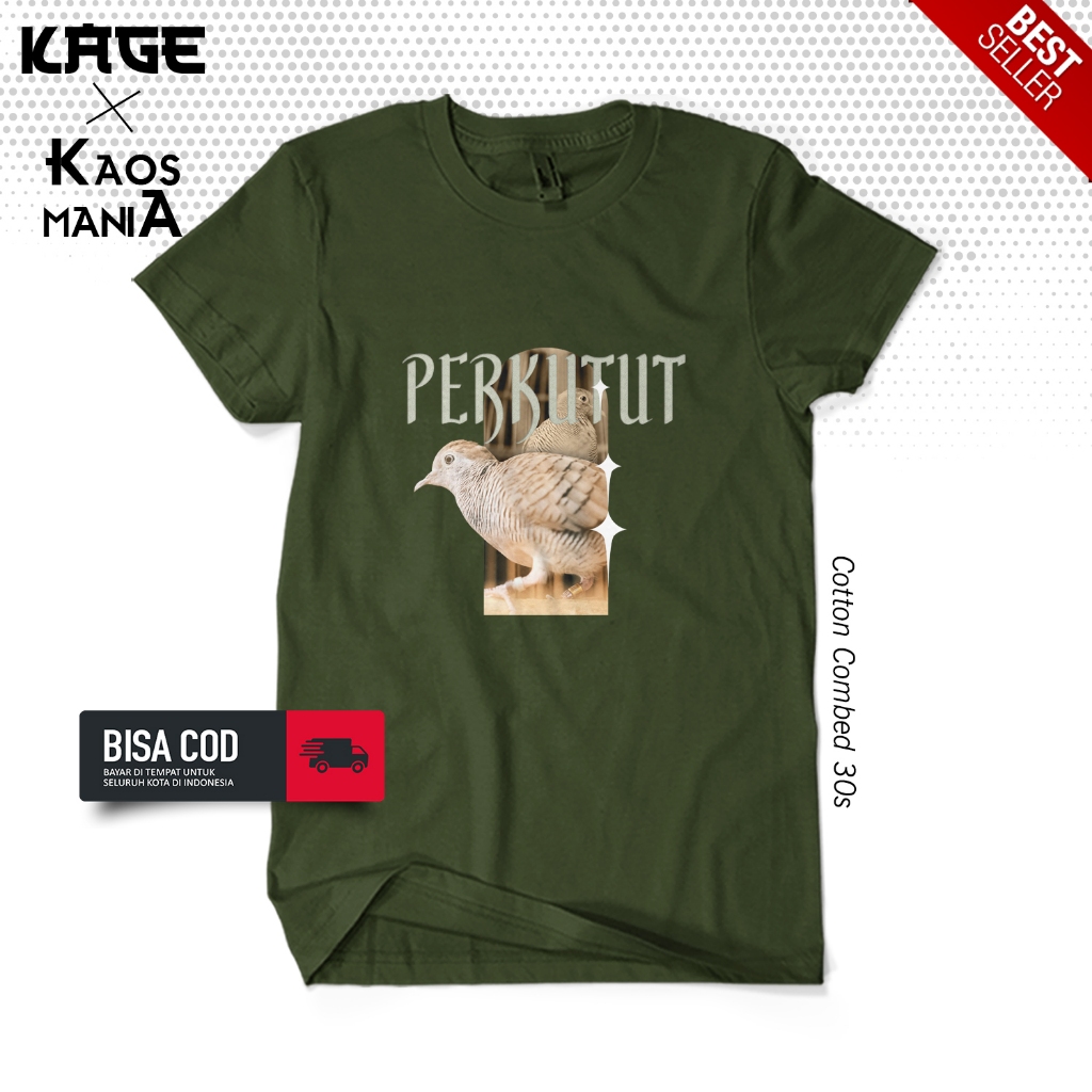 Kaos Distro PERKUTUT Unisex Cotton - Baju Kaos Pecinta Burung Perkutut KAOS KAGE