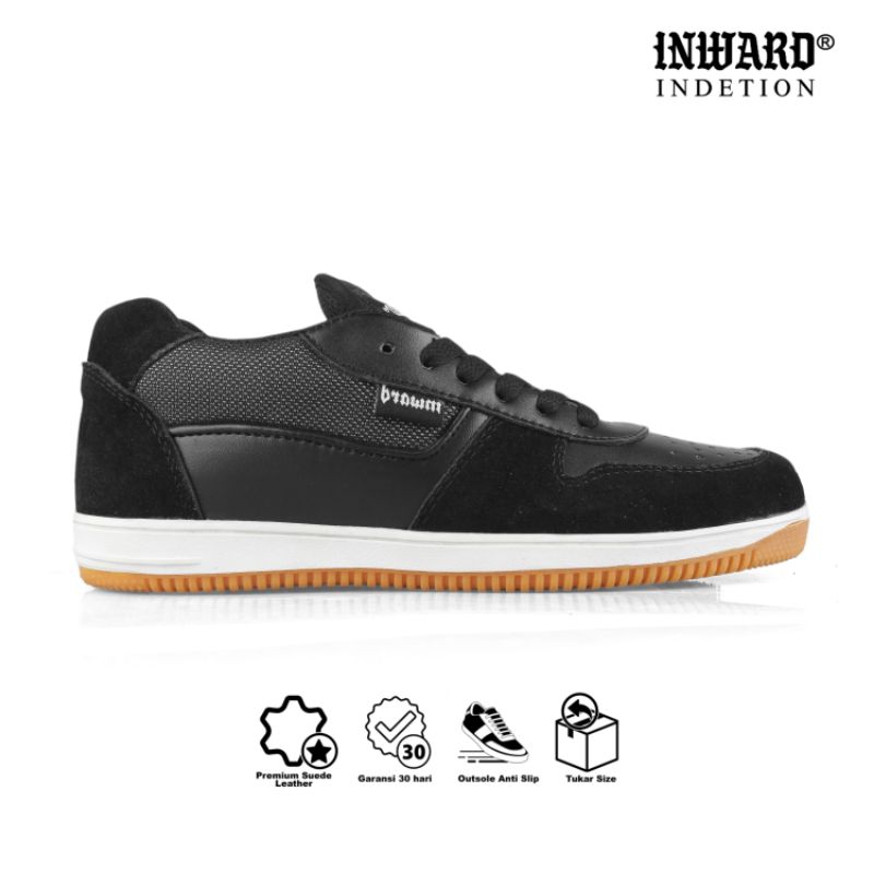 Indetion inward Official shop - rowan bold Black white | Sepatu Pria | Sneakers
