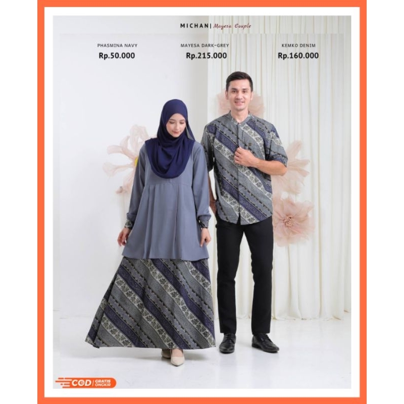 Couple Gamis dan Kemeja Batik Mayesa Couple Series by Michan
