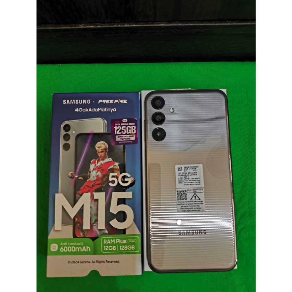 SAMSUNG GALAXY M15 5G 6/128GB SECOND FULLSET GARANSI