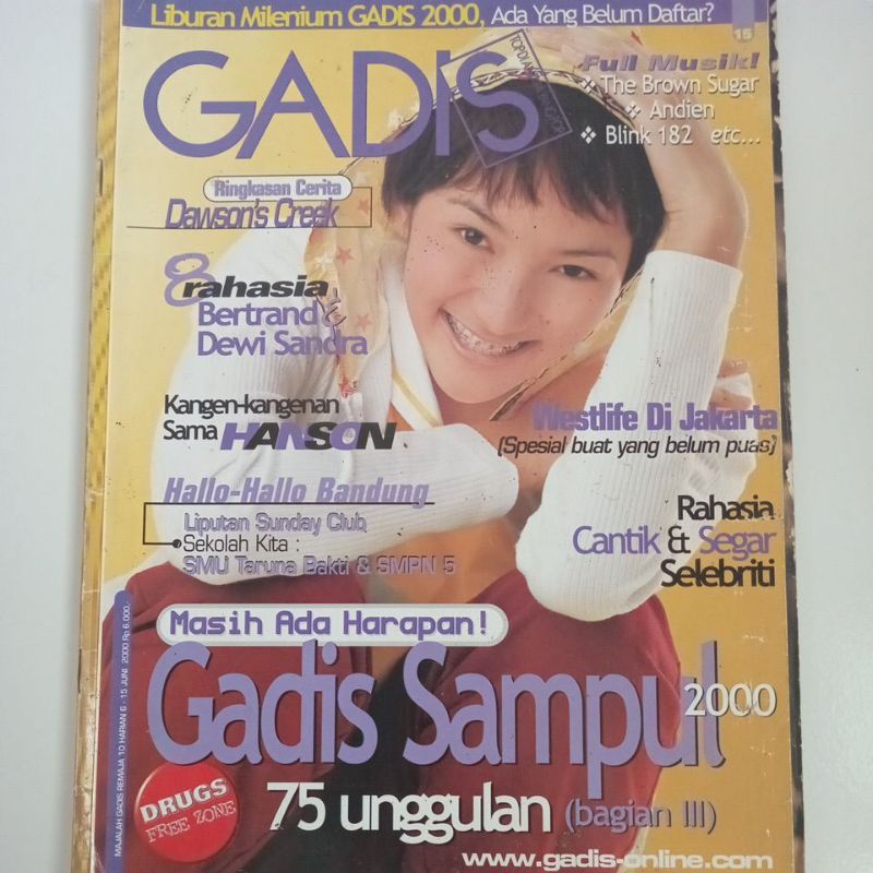 Majalah Gadis Tahun 2000 Cover Adis Rajasa