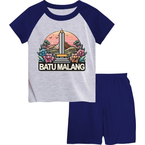 JSJVIAN/BAJU SETELAN/ SETELAN KIMONO ANAK CEW/COW/GAMBAR BATU MALANG/BAHAN TC SOFT SABLON DTF SET AN