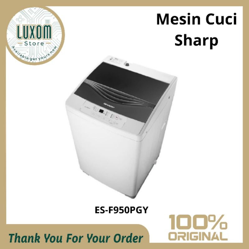 Mesin Cuci Sharp ES-F950PGY (7,5kg) /mesin cuci sharp 1 tabung/mesin cuci