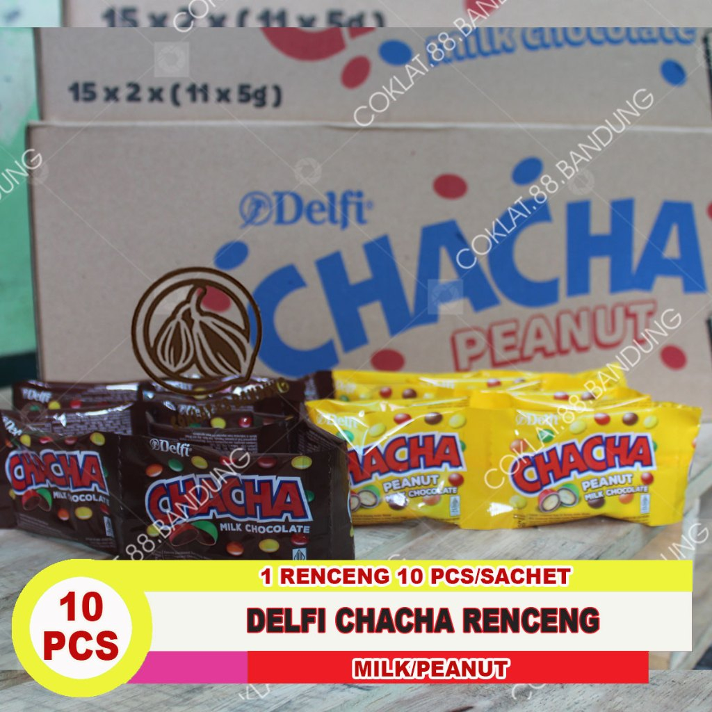 

DELFI CHACHA RENCENG 5GR X 10PCS COKLAT, COKELAT DELFI CHA CHA MILK 10 SACHET X 5 GRAM KACANG PEANUT