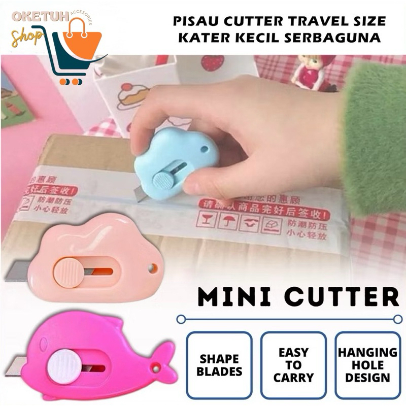 

Pisau Cutter Mini Model Awan & Dolphin Alat Bantu Potong Kertas Plastik Unboxing Paket Perlengkapan ATK Sekolah Travel Size Cloud Shape Dolphin Shape