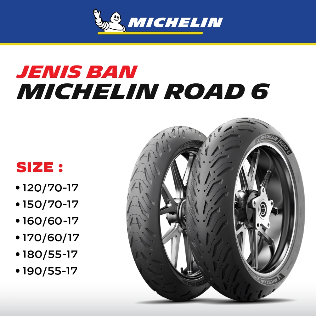 Michelin Pilot Road 6 Ban Motor Sport 120/70 160/60 180/55 Ring 17