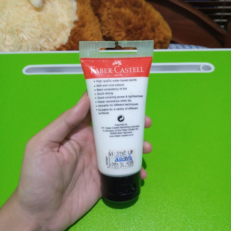 

cat akrilik putih - faber castell | acrylic colour titanium white no 044 ukuran 75 ml original
