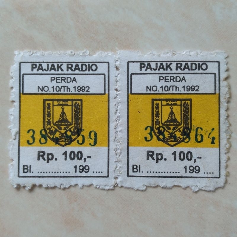 

Koleksi Bea Pajak Radio Rp 100 Blok 2 Mint 1990 an - YN2118