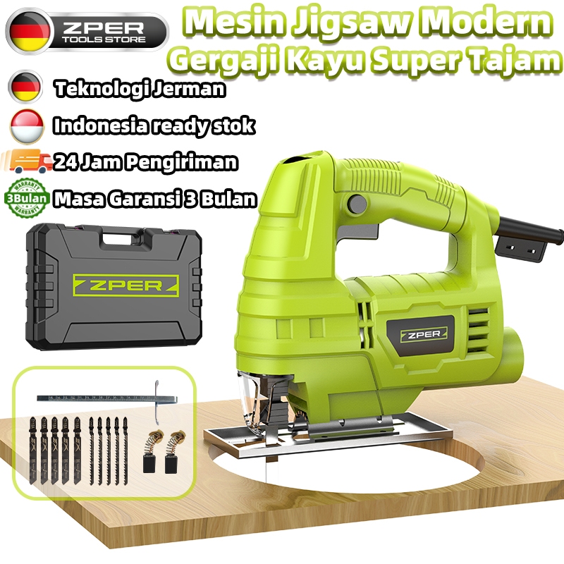 ZPER Mesin Jigsaw Modern Gergaji Kayu Super Tajam Mesin Potong Kayu Chainsaw Gergaji Listrik Kabel