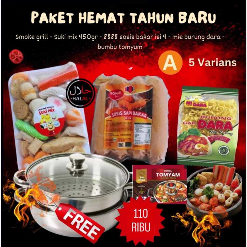 

PAKET TAHUN BARU/ PAKET BBQ/ PAKET SUKI FREE SMOKE GRILL/STEAMER
