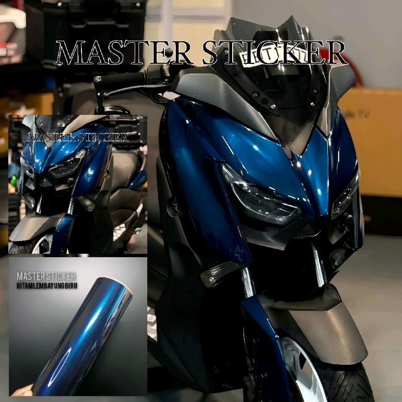 sticker skotlet motor dan mobil warna HITAM LEMBAYUNG BIRU kualitas super premium