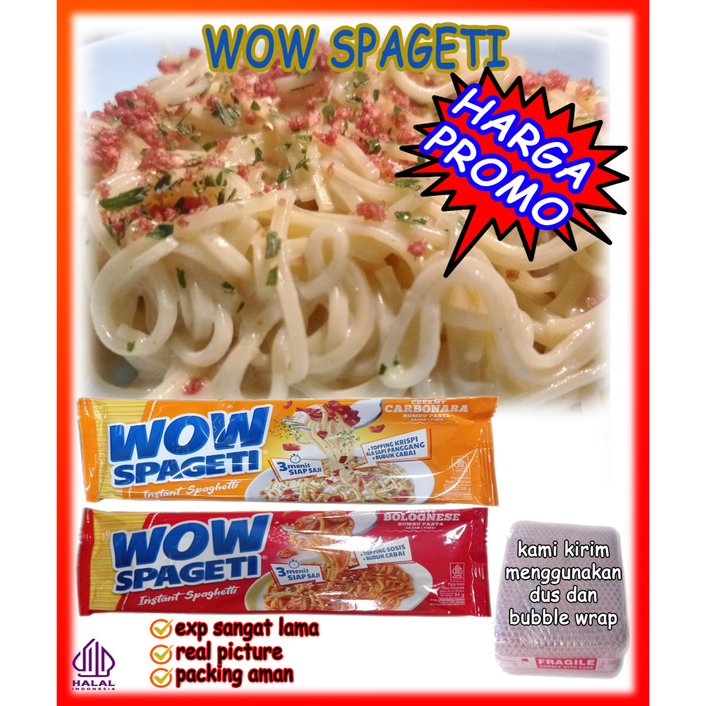 

Mie WOW Spageti Instant ready 2 varian rasa 88 Gram