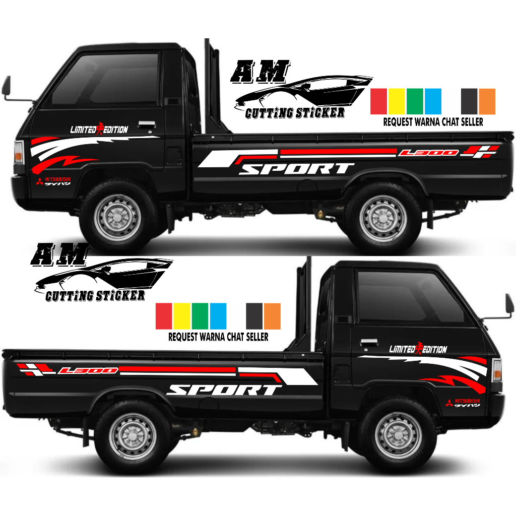 Stiker list body Samping Mobil pick up l300 cutting stiker variasi body samping mobil l300 Terbaru