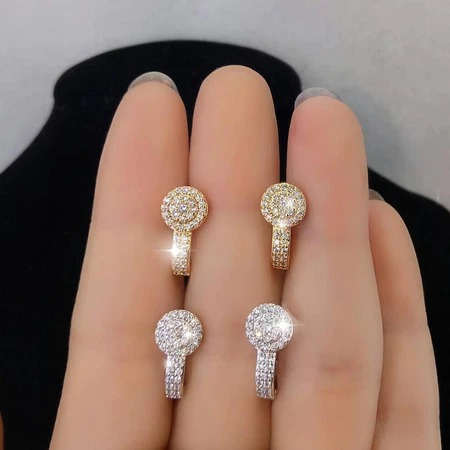 Anting Giwang Gold SILVER Diamond Xuping Titanium Antikarat Antialergi