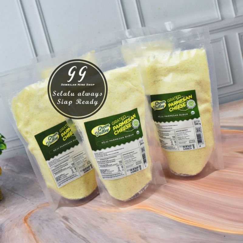 

GREEN VALLEY PARMESAN 200 GRAM GRATED CHEESE Keju Parmesan Bubuk