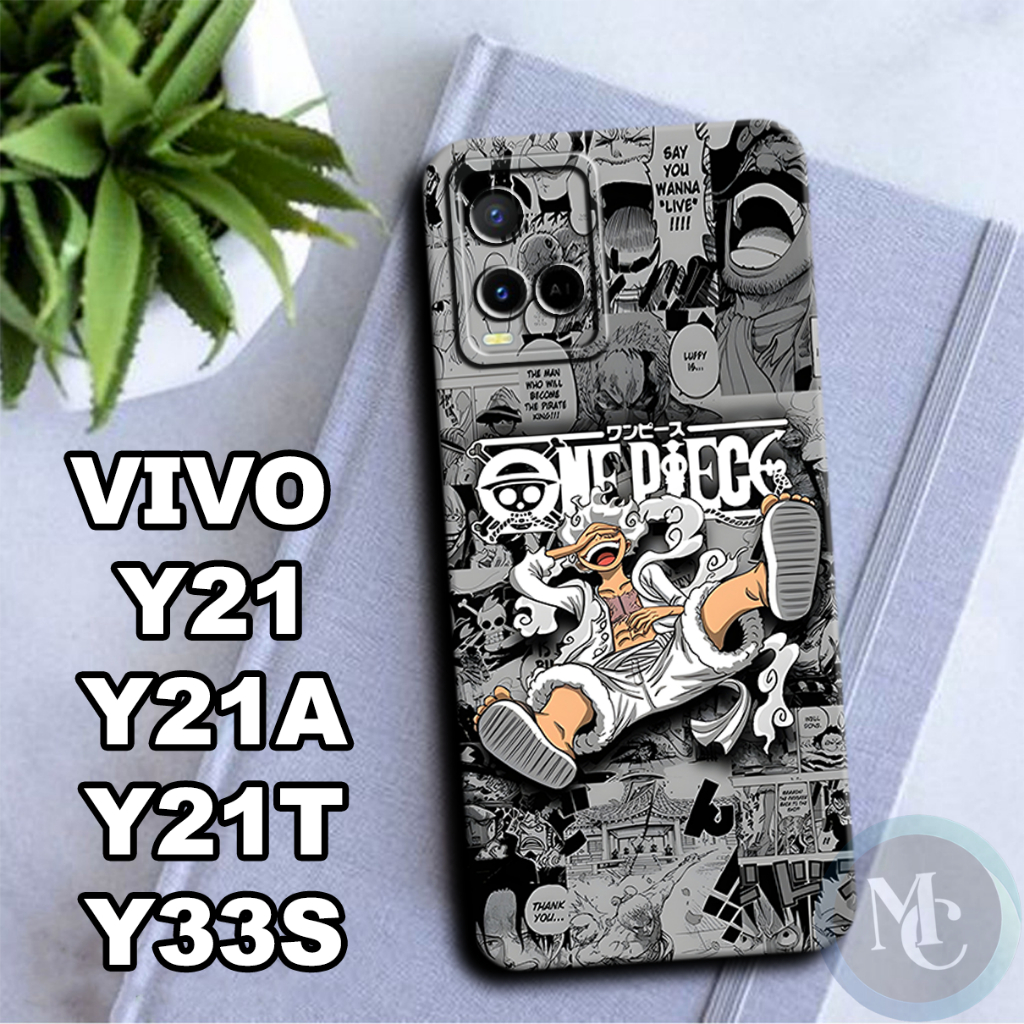 CC3/Softcase karet lentur untuk Vivo Y21,Y21A,Y21T,Y33S/Motif karakter anime luffy/case Vivo Y21/kes