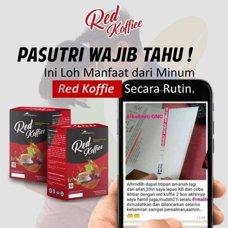 

Red Koffiee Kopi Promil Pria dan Wanita Original kemasan 3 sachet Arminadaily