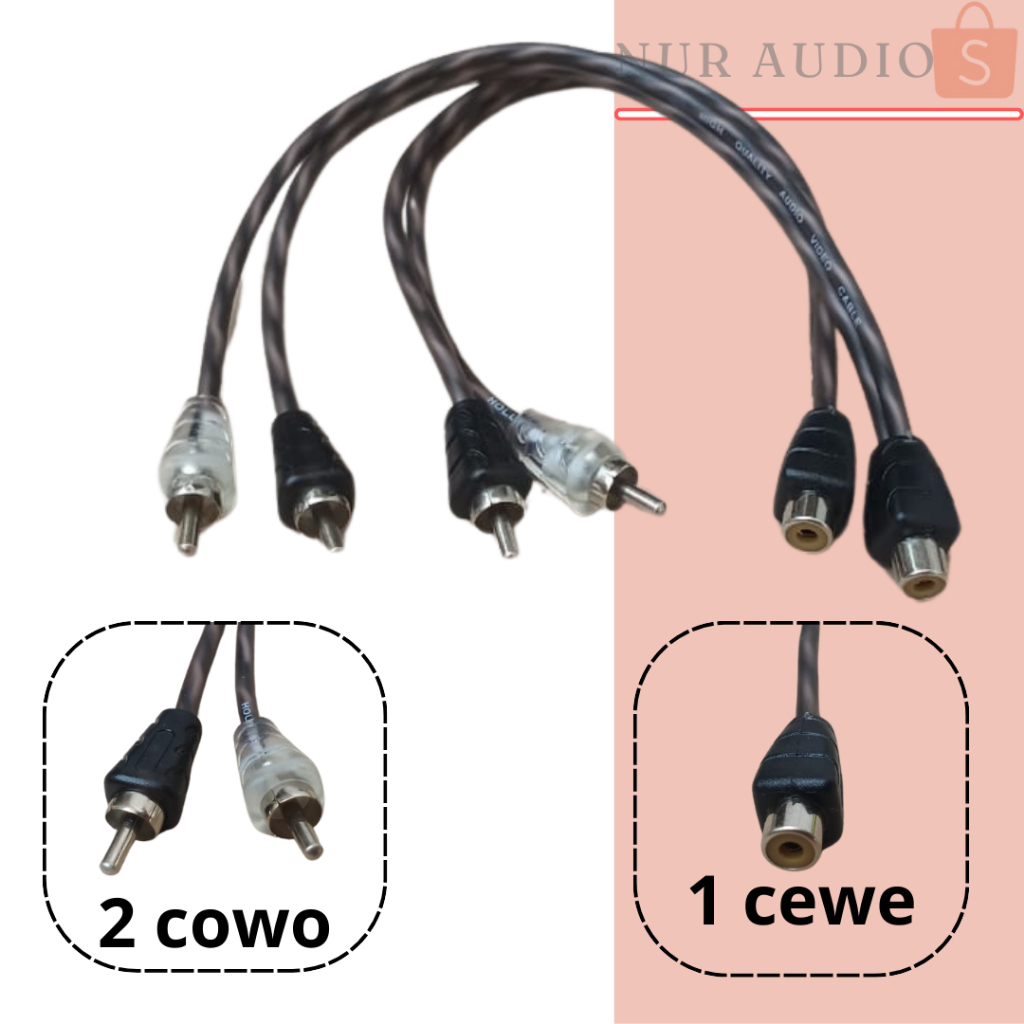Kabel RCA Cabang Audio Mobil RCA Cabang Amplifier Power