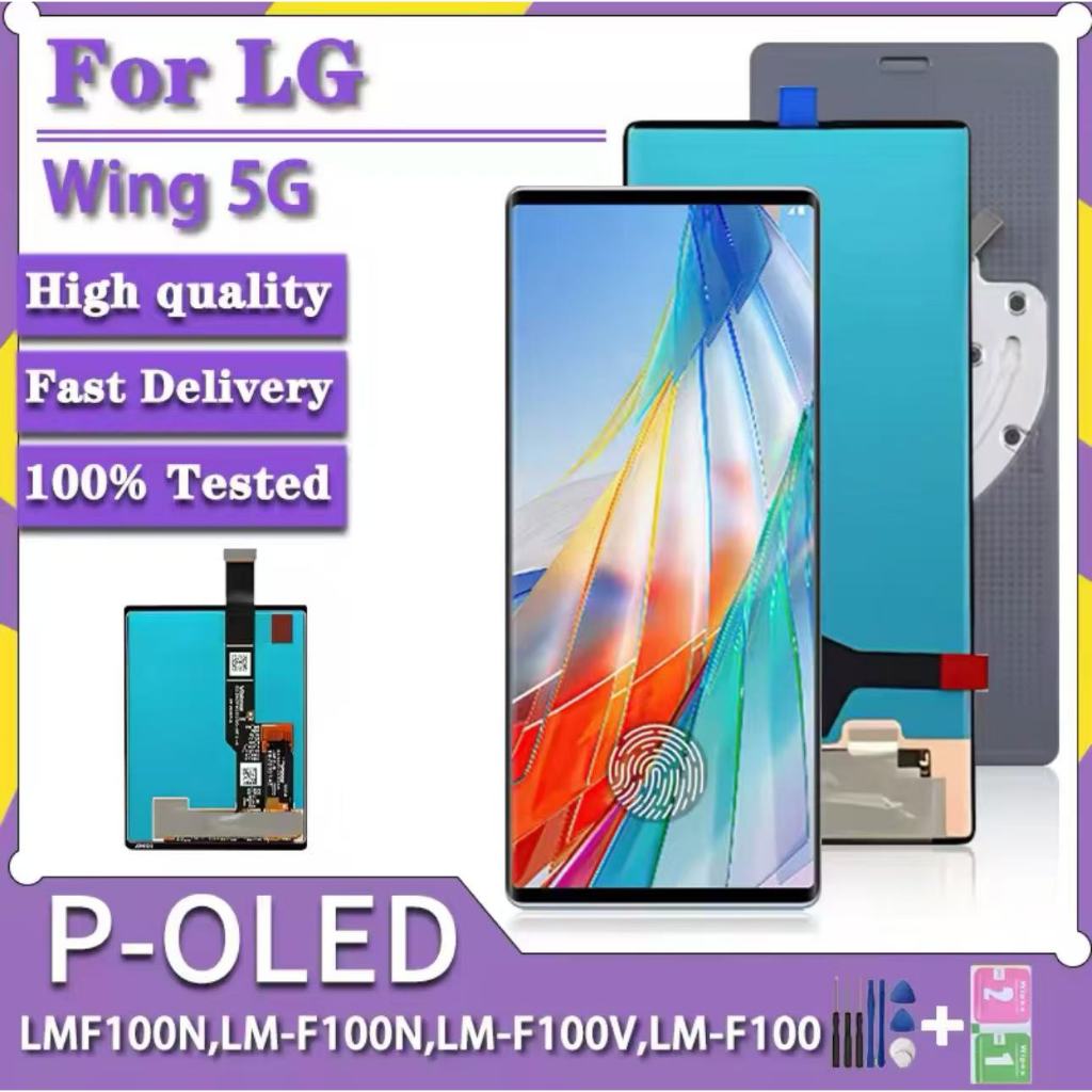 Original For LG Wing 5G LCD Display For LG Wing 5G LMF100N LCD Display Screen Touch Digitizer Assemb