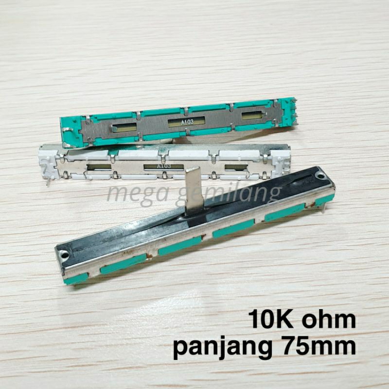 Potensio mixer geser 10K stereo panjang 7.5 cm