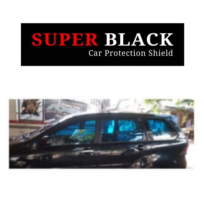 Kaca film warna biru 40% // Super black // full kaca // plus pasang