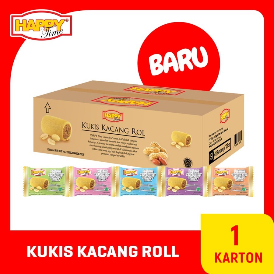 

HAPPY TIME - Kukis Kacang Roll - 12 x 10 x 9gr