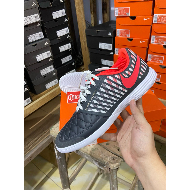 Sepatu Futsal Nike Lunar Gato II - Anthracite Infrared White Original BNIB
