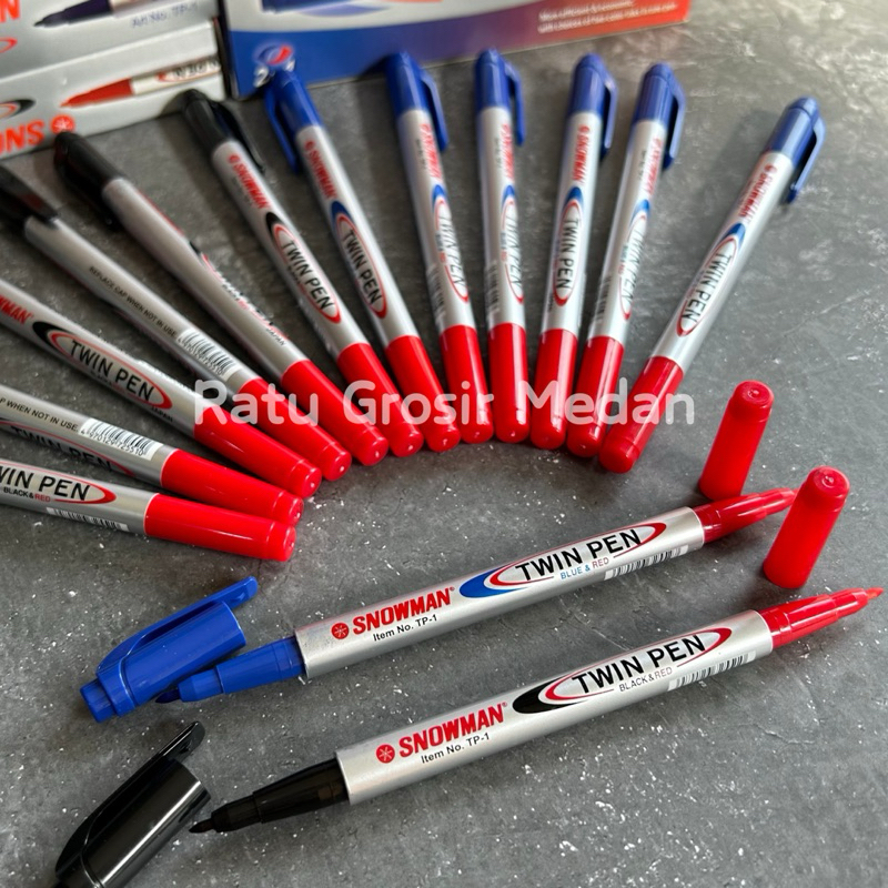 

TWIN PEN SNOWMAN PER PCS 2 IN 1