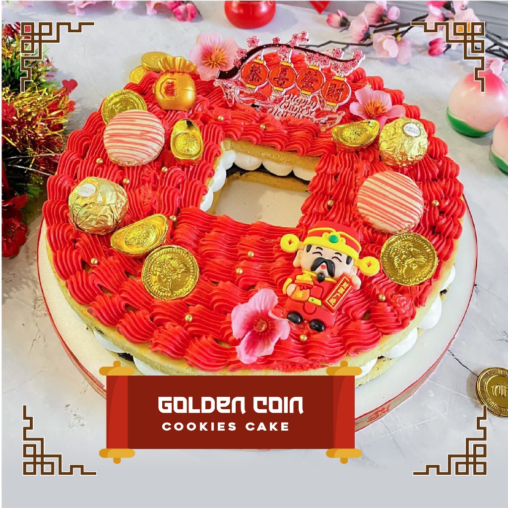 

CNY/Imlek2025/Golden coin cookies cake/Hampers/Parcel
