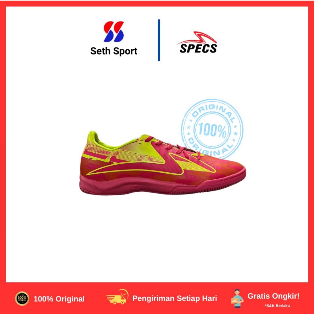 Sepatu Futsal Specs Acc Deux IN Original - Pickled Pink/Nasturtium