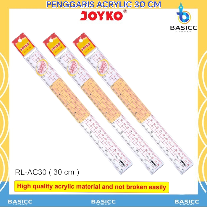 

Joyko Penggaris Acrylic Rak RL-AC30 (30 cm) | @1 Pcs