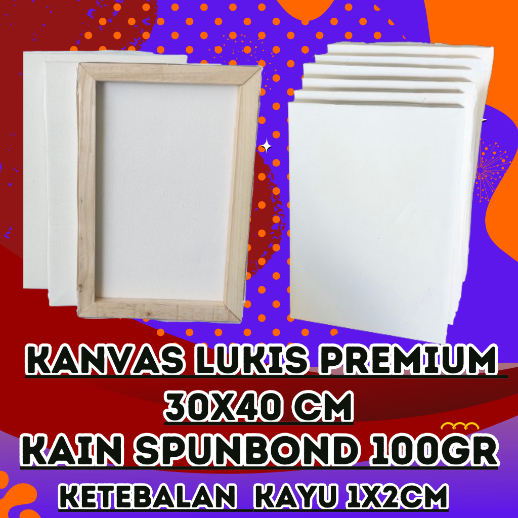 

kanvas lukis premium 30x40cm kain spunbond 100gr minimal pembelian 2 kanvas untuk kekuatan packing