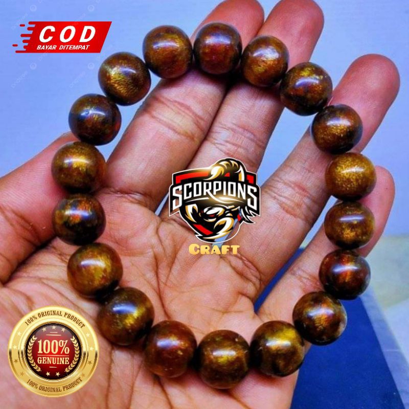 GELANG YUSER KESEHATAN AKAR BAHAR ASLI TALI ARUS GOLDEN 12MM ORIGINAL 100%