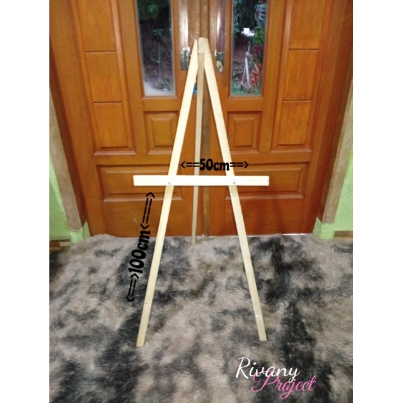 

Rivany Project Stand Kayu 50cm x 100cm / Standing Foto Wedding / Wooden Easel